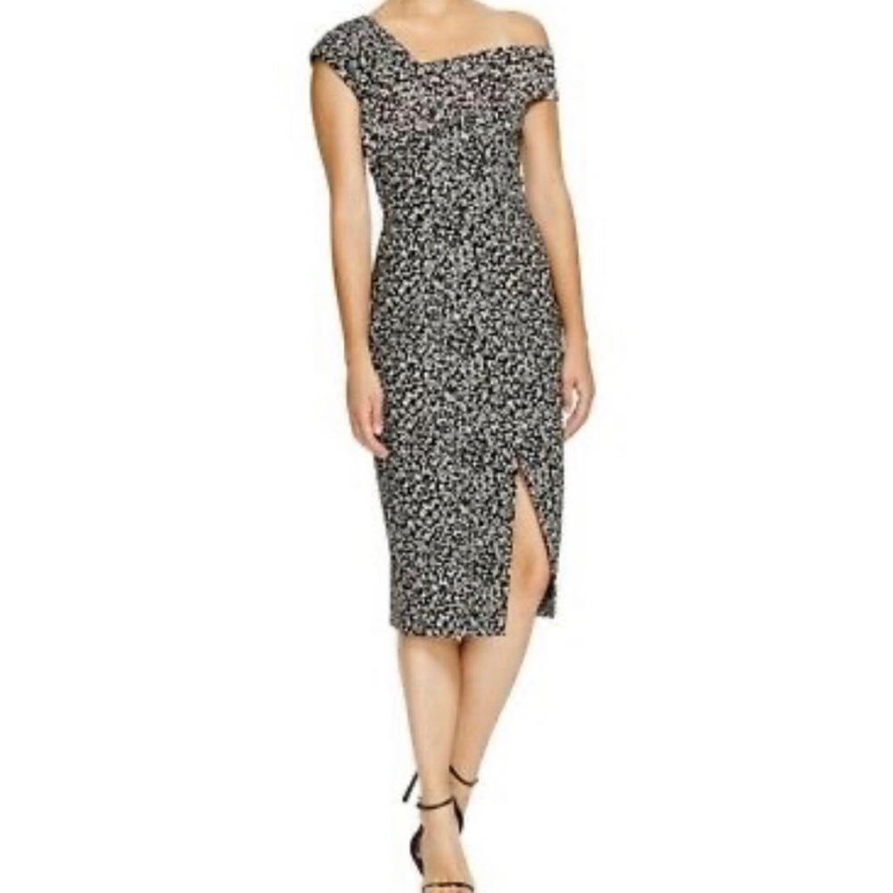 N/Nicholas Asymmetric Off Shoulder Sheath Dress 4